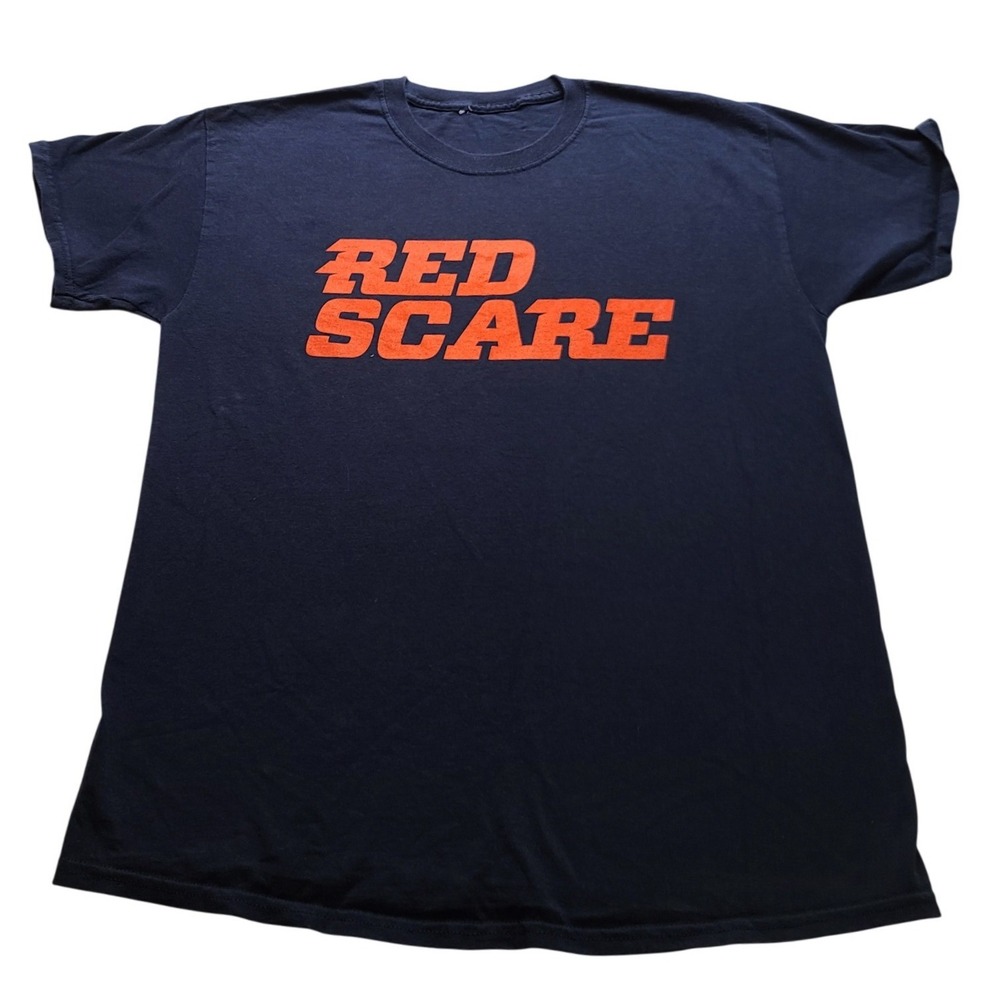 University of Dayton Flyers Red Scare Fight Song T-Shirt Navy Blue Men's Size L
